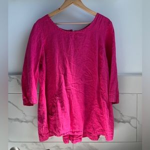 Pink linen top